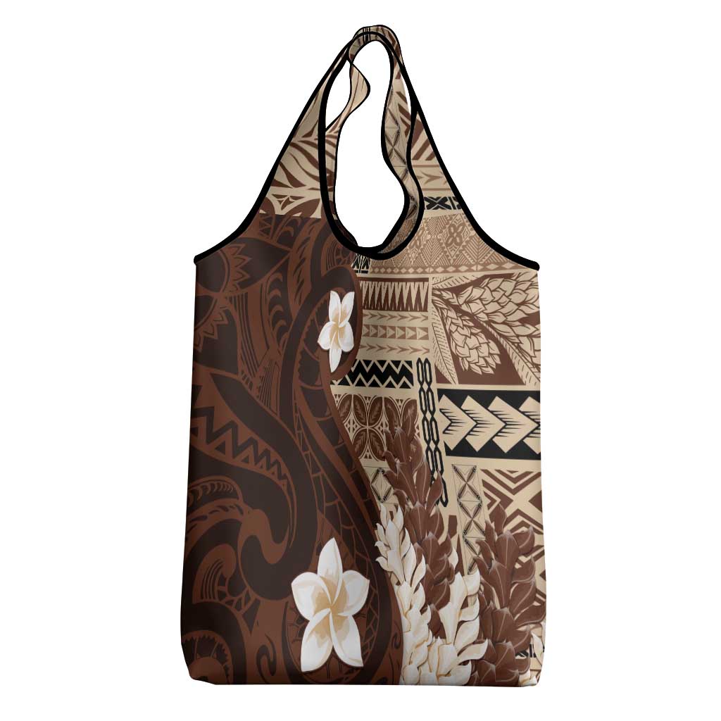 Samoa Teuila 2024 Grocery Bag Samoan Siapo Pattern Brown Version LT05 - Polynesian Pride