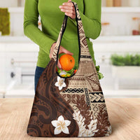 Samoa Teuila 2024 Grocery Bag Samoan Siapo Pattern Brown Version LT05 - Polynesian Pride