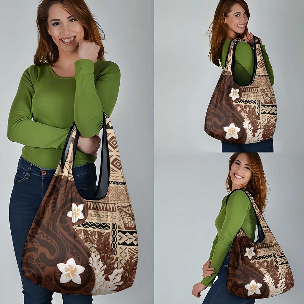 Samoa Teuila 2024 Grocery Bag Samoan Siapo Pattern Brown Version LT05 - Polynesian Pride