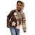 Samoa Teuila 2024 Kid Hoodie Samoan Siapo Pattern Brown Version