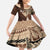 Samoa Teuila 2024 Kid Short Sleeve Dress Samoan Siapo Pattern Brown Version