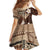 Samoa Teuila 2024 Kid Short Sleeve Dress Samoan Siapo Pattern Brown Version