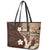 Samoa Teuila 2024 Leather Tote Bag Samoan Siapo Pattern Brown Version