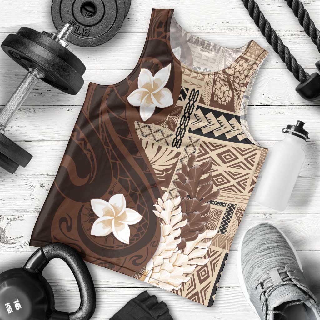 Samoa Teuila 2024 Men Tank Top Samoan Siapo Pattern Brown Version