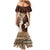 Samoa Teuila 2024 Mermaid Dress Samoan Siapo Pattern Brown Version
