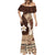 Samoa Teuila 2024 Mermaid Dress Samoan Siapo Pattern Brown Version