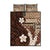 Samoa Teuila 2024 Quilt Bed Set Samoan Siapo Pattern Brown Version