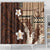 Samoa Teuila 2024 Shower Curtain Samoan Siapo Pattern Brown Version