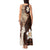 Samoa Teuila 2024 Tank Maxi Dress Samoan Siapo Pattern Brown Version