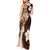 Samoa Teuila 2024 Tank Maxi Dress Samoan Siapo Pattern Brown Version