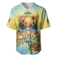 Aloha Hawaii Turtle Baseball Jersey Retro Style - Polynesian Pride