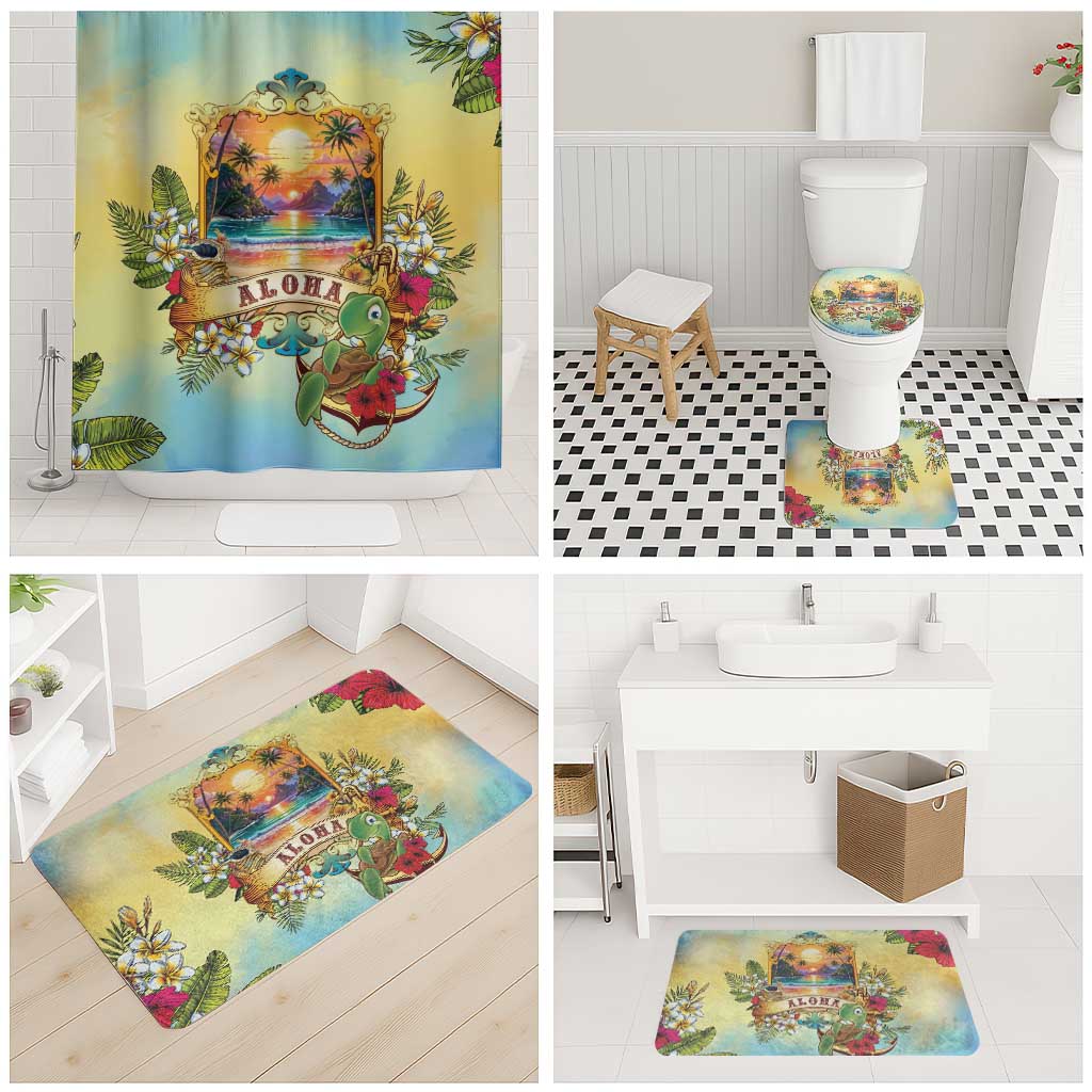Aloha Hawaii Turtle Bathroom Set Retro Style - Polynesian Pride