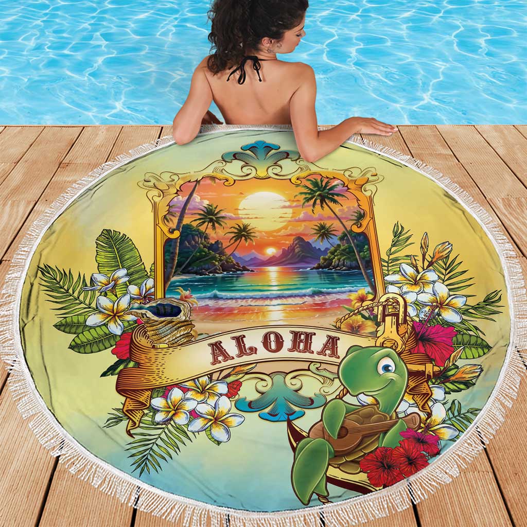Aloha Hawaii Turtle Beach Blanket Retro Style LT05 - Polynesian Pride