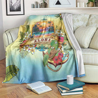 Aloha Hawaii Turtle Blanket Retro Style - Polynesian Pride