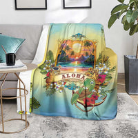 Aloha Hawaii Turtle Blanket Retro Style - Polynesian Pride