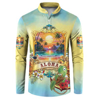 Aloha Hawaii Turtle Button Sweatshirt Retro Style LT05 Beige - Polynesian Pride