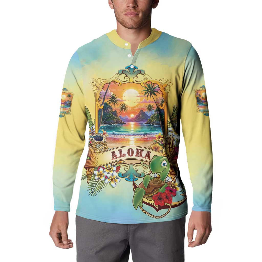 Aloha Hawaii Turtle Button Sweatshirt Retro Style LT05 - Polynesian Pride