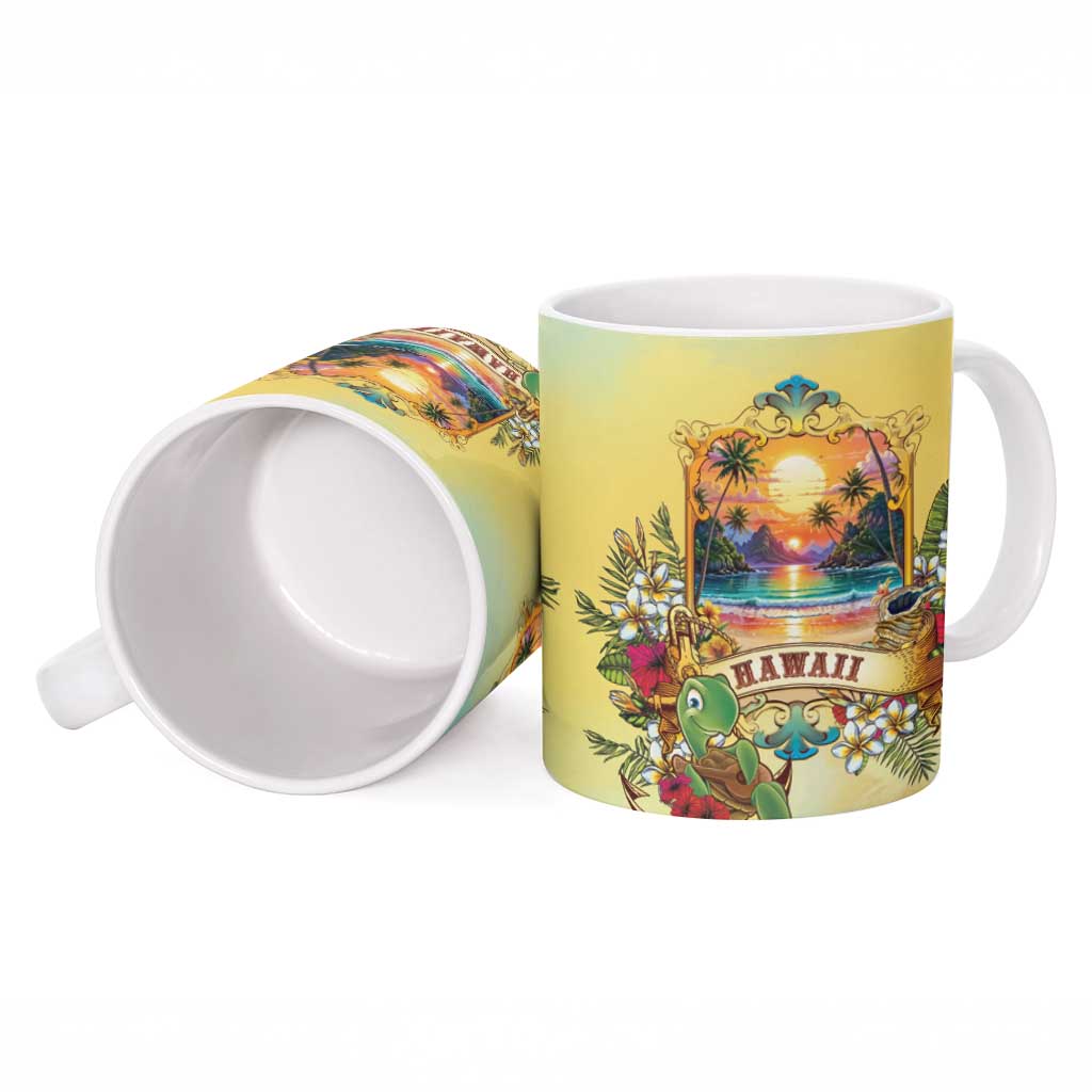 Aloha Hawaii Turtle Ceramic Mug Retro Style - Polynesian Pride