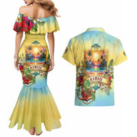Aloha Hawaii Turtle Couples Matching Mermaid Dress and Hawaiian Shirt Retro Style LT05 - Polynesian Pride
