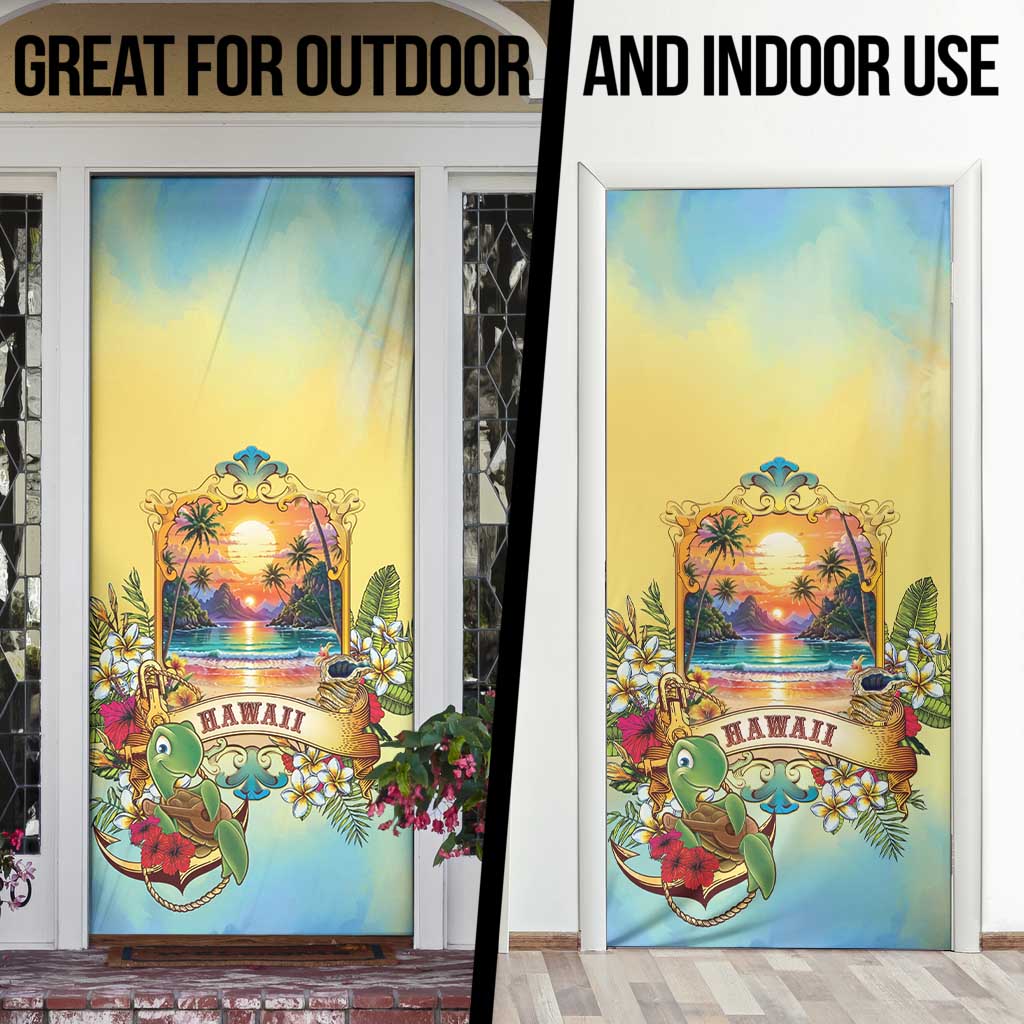 Aloha Hawaii Turtle Door Cover Retro Style - Polynesian Pride