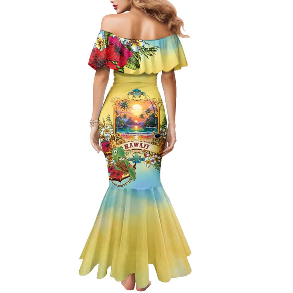 Aloha Hawaii Turtle Family Matching Mermaid Dress and Hawaiian Shirt Retro Style LT05 - Polynesian Pride