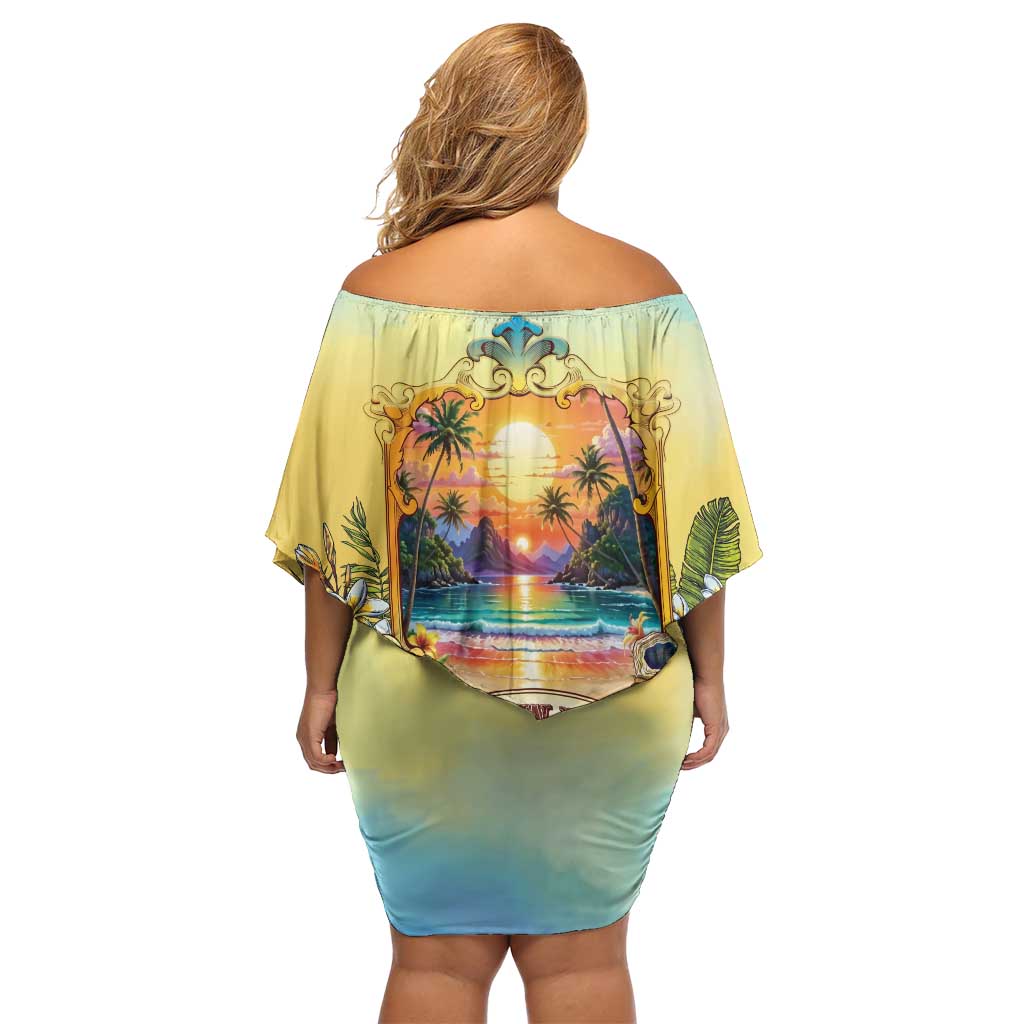 Aloha Hawaii Turtle Family Matching Off Shoulder Short Dress and Hawaiian Shirt Retro Style LT05 - Polynesian Pride