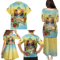 Aloha Hawaii Turtle Family Matching Puletasi and Hawaiian Shirt Retro Style LT05 - Polynesian Pride