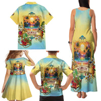 Aloha Hawaii Turtle Family Matching Tank Maxi Dress and Hawaiian Shirt Retro Style LT05 - Polynesian Pride