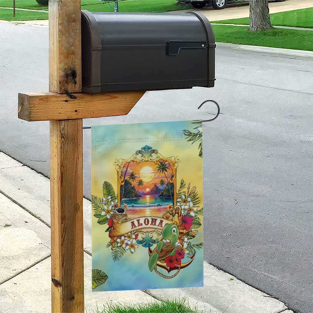 Aloha Hawaii Turtle Garden Flag Retro Style - Polynesian Pride