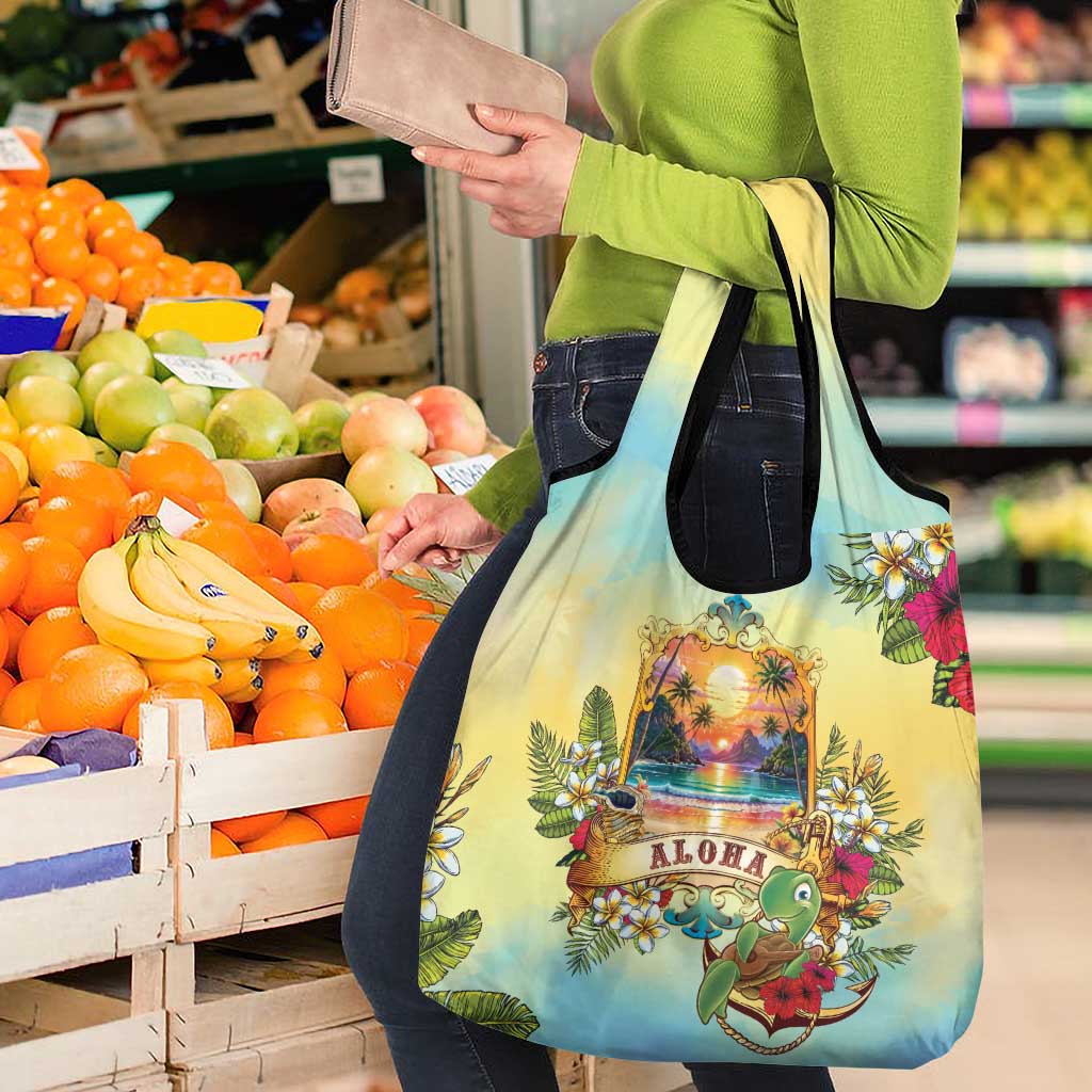 Aloha Hawaii Turtle Grocery Bag Retro Style LT05 - Polynesian Pride