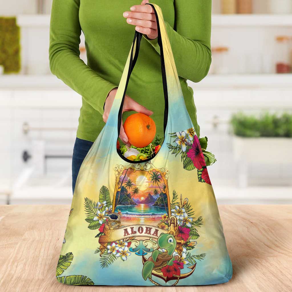 Aloha Hawaii Turtle Grocery Bag Retro Style LT05 - Polynesian Pride
