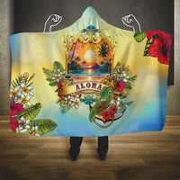 Aloha Hawaii Turtle Hooded Blanket Retro Style - Polynesian Pride