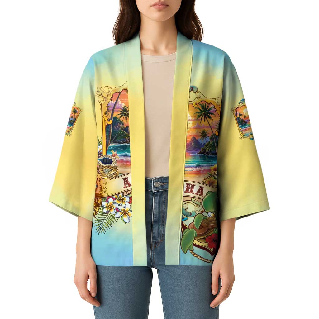 Aloha Hawaii Turtle Kimono Retro Style - Polynesian Pride