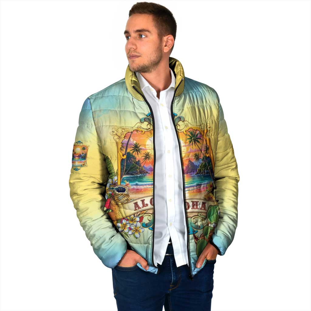 Aloha Hawaii Turtle Padded Jacket Retro Style - Polynesian Pride