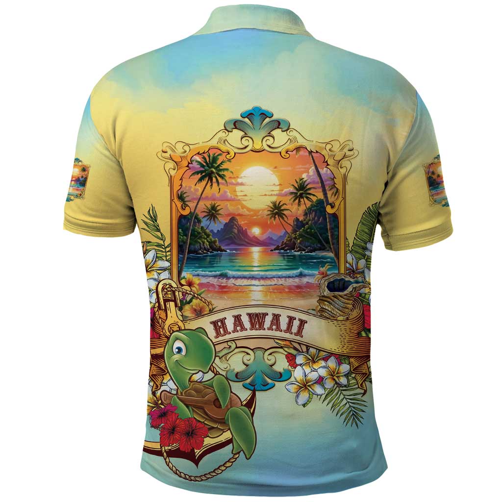 Aloha Hawaii Turtle Polo Shirt Retro Style - Polynesian Pride
