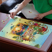 Aloha Hawaii Turtle Puzzle Retro Style - Polynesian Pride