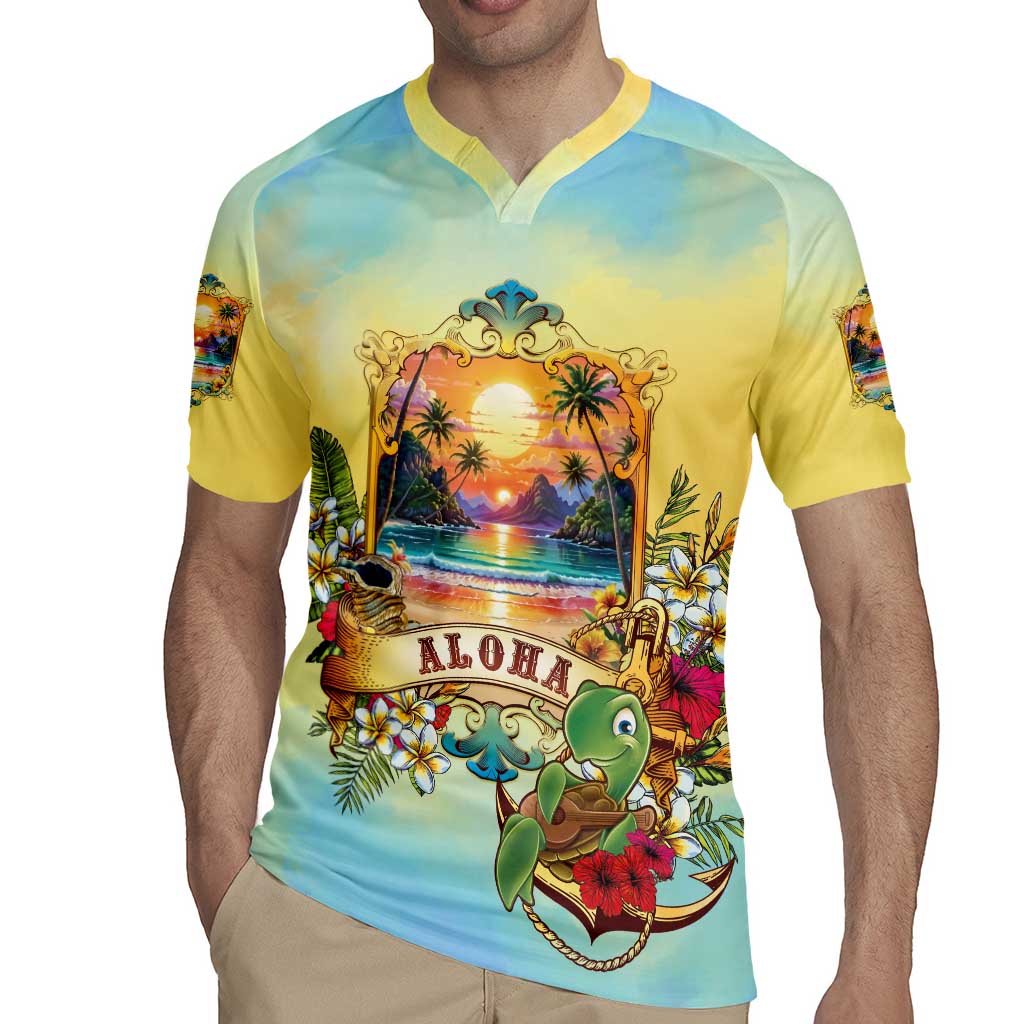 Aloha Hawaii Turtle Rugby Jersey Retro Style LT05 - Polynesian Pride