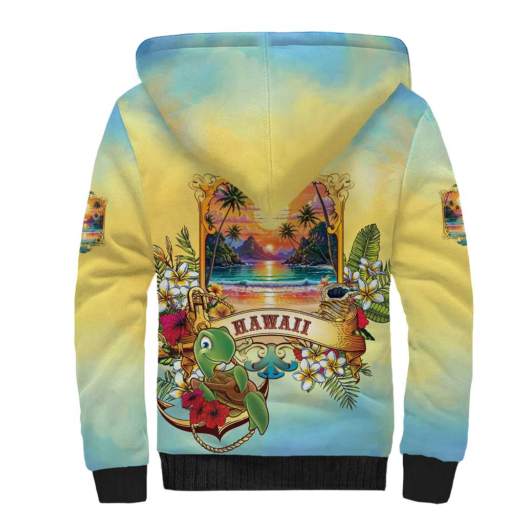 Aloha Hawaii Turtle Sherpa Hoodie Retro Style LT05 - Polynesian Pride