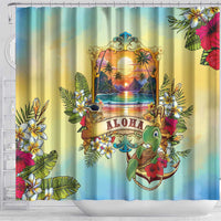 Aloha Hawaii Turtle Shower Curtain Retro Style - Polynesian Pride