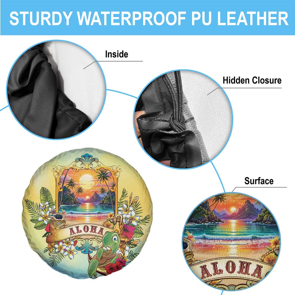 Aloha Hawaii Turtle Spare Tire Cover Retro Style - Polynesian Pride