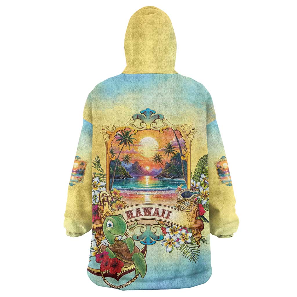 Aloha Hawaii Turtle Wearable Blanket Hoodie Retro Style LT05 - Polynesian Pride