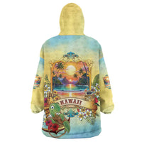 Aloha Hawaii Turtle Wearable Blanket Hoodie Retro Style LT05 - Polynesian Pride
