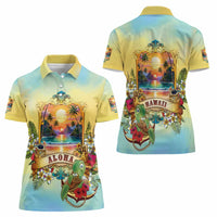 Aloha Hawaii Turtle Women Polo Shirt Retro Style - Polynesian Pride