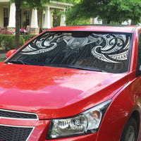 New Zealand Aotearoa Auto Sun Shade Maori Manta Ray Moko Black - Polynesian Pride