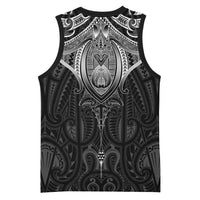 New Zealand Aotearoa Basketball Jersey Maori Manta Ray Moko Black LT05 - Polynesian Pride