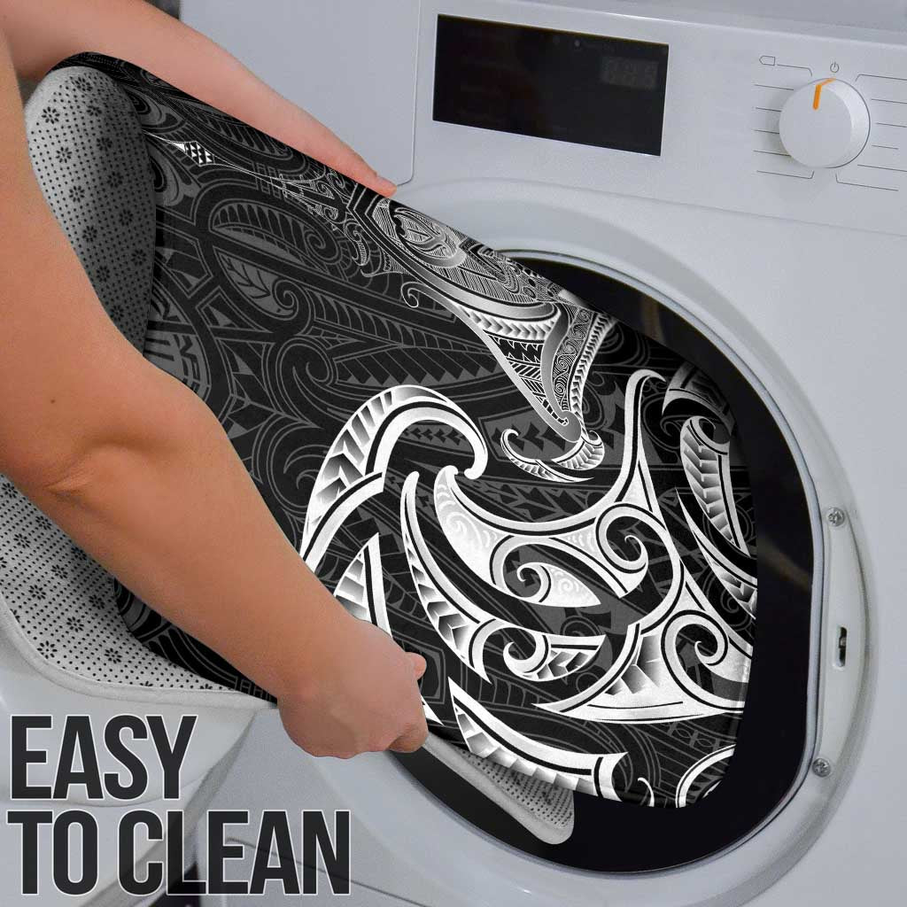 New Zealand Aotearoa Bathroom Set Maori Manta Ray Moko Black - Polynesian Pride