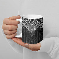 New Zealand Aotearoa Ceramic Mug Maori Manta Ray Moko Black - Polynesian Pride