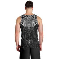 New Zealand Aotearoa Men Tank Top Maori Manta Ray Moko Black - Polynesian Pride