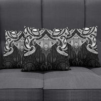 New Zealand Aotearoa Pillow Cover Maori Manta Ray Moko Black - Polynesian Pride