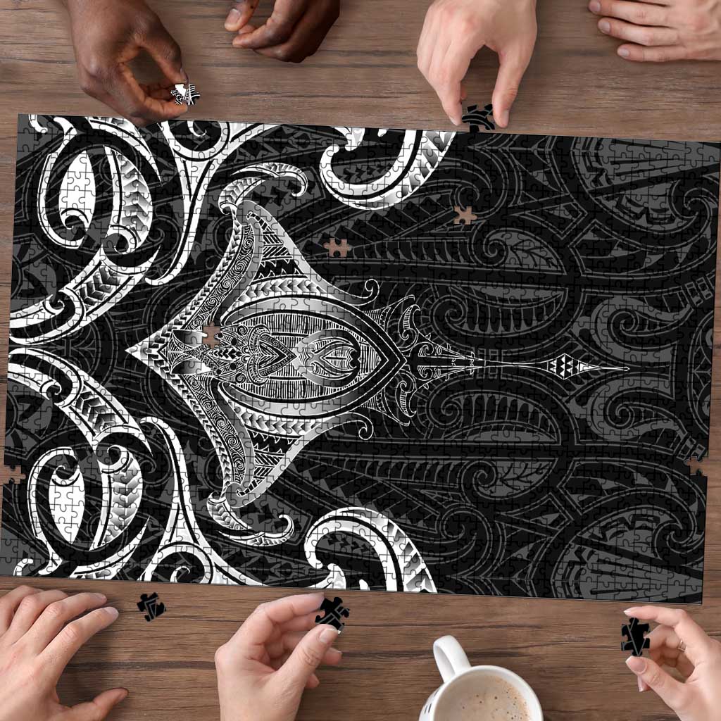 New Zealand Aotearoa Puzzle Maori Manta Ray Moko Black LT05 - Polynesian Pride